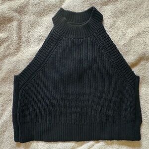 DSTLD Sleeveless Sweater Chunky Knit Black